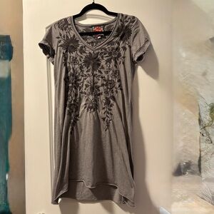 Johnny Was Charcoal Embroidered Tunic
